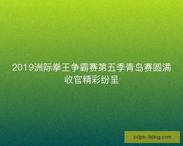 2019洲际拳王争霸赛第五季青岛赛圆满收官精彩纷呈